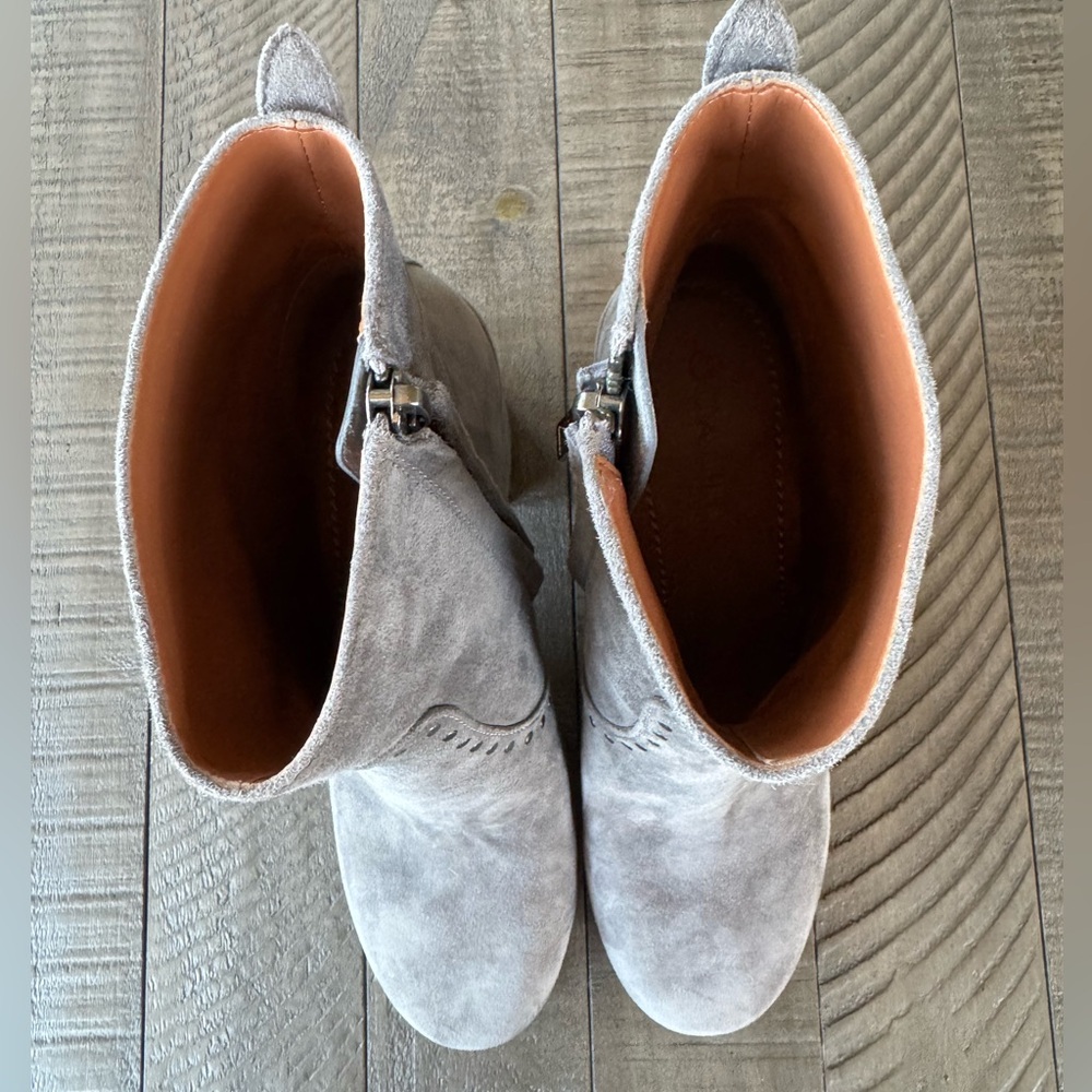Coach Farrah Booty Heather Grey - Suede Heeled Boots Women’s Size 8B (NWOT) - Picture 7 of 12